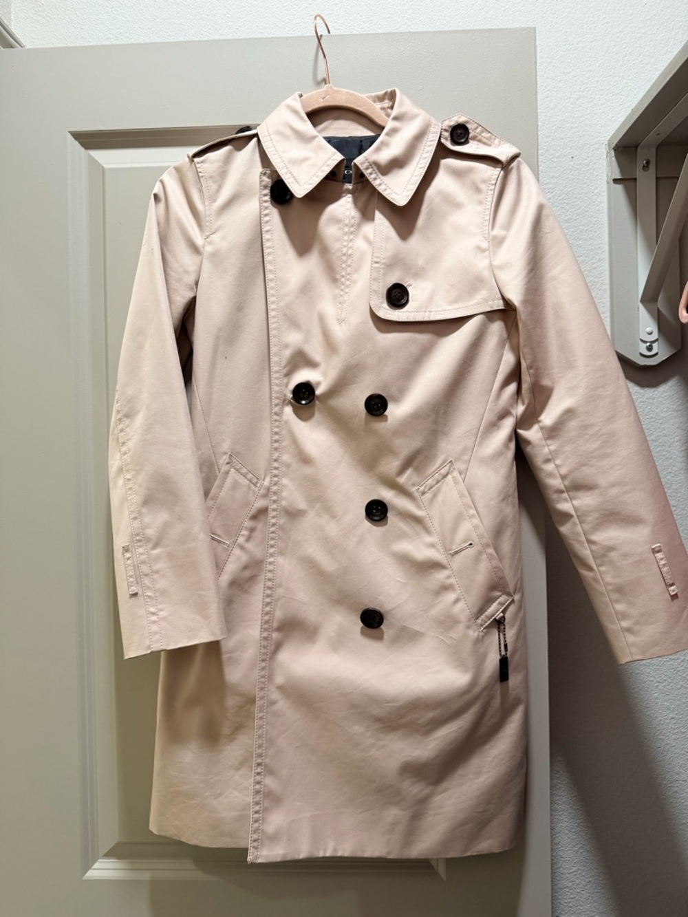 Coach Double-Breasted Trench Coat - Light Blush